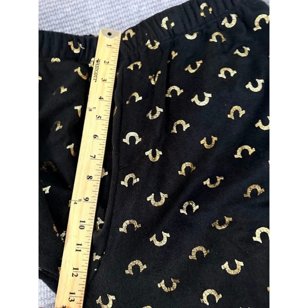 True Religion Mens Black Gold Horseshoe M‎ Lounge Pajama Pants Sleepwear 30X29